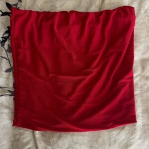 Red Strapless Crop Top - Unbranded